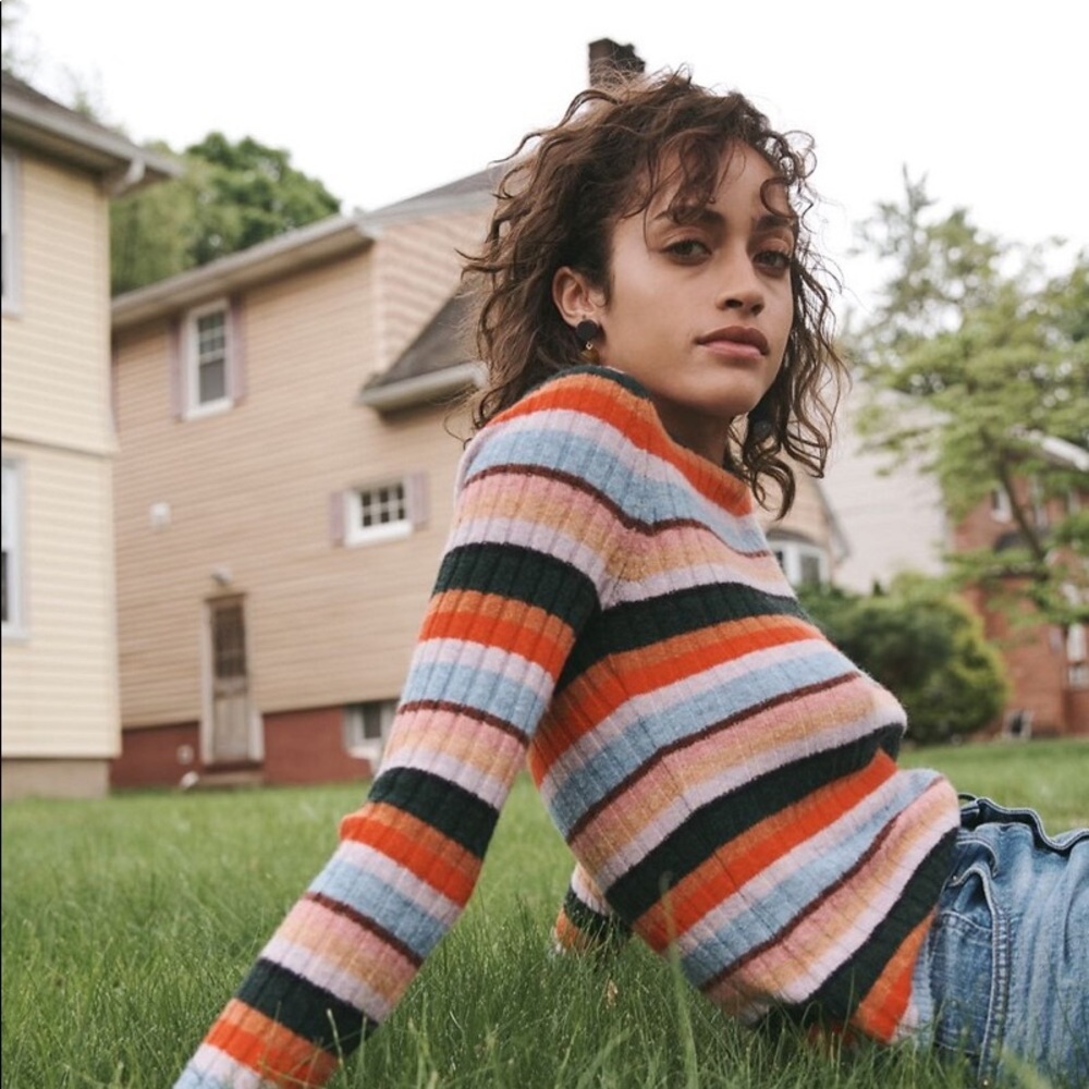 Madewell- Striped Ribbed Sweater